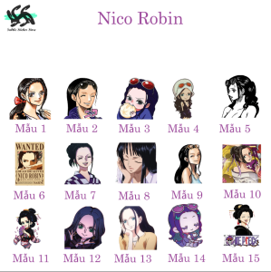 One Piece - Set 10/15 Sticker Nico Robin - anime/manga One Piece hình dán trang trí laptop điện thoại siêu đẹp chống nước chống xước siêu đẹp