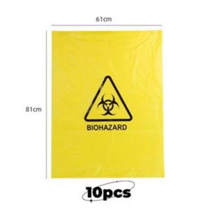 10pcs/Set Kantong Sampah Medis Kuning 40μm PP Ukuran 61*81cm 80*100CM Tepat untuk Lingkungan Medis