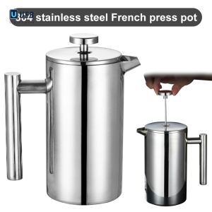 Double Wall Stainless Steel Coffee Pot for Camping and Hiking Portable Coffee Brewing Solution