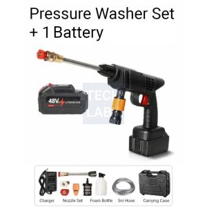 [SG] Cordless High Pressure Washer Spray Gun – Portable Rechargeable Water Jet for Car Wash Gardening Outdoor Cleaning