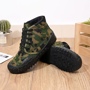 Camouflage Shoes For Men High-Top Work Shoes Breathable And Wear-Resistant Waterproof Rubber Shoes For Construction Sites Non-Slip Shoes With Durable Soles