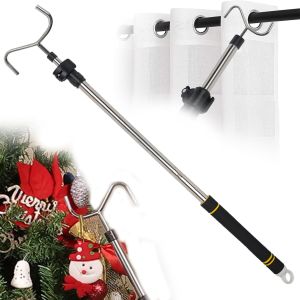 Drapery Pull Rod Curtain Pull Rod for Curtains Drapes Telescopic Adjustable 36" to 63" Universal Made of Stainless Steel Material and Comfortable Sponge Handle