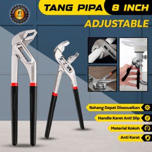 BIG MOM   Tang Burung 8 Inch Adjustable – Tang Pipa Air Tang Jepit Bisa Diatur Tang Multifungs Tang Clamping Tang Pipa Ledeng 8 Inch Adjustable