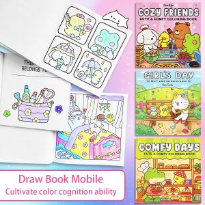 Children Sweet Heart Coloring Book Montessori Drawing Food Fruit Color Markers Painting Educational Creative Graffiti Notebook