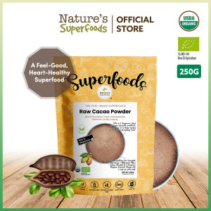 Natures Superfoods Organic Raw Cacao Powder 250g l Non-Alkalized | Good for the Heart l Antioxidants and Magnesium l Unsweetened (HALAL Certified)