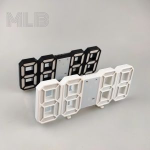Digital Clock Wall Decor Smart 3d Alarm Clock Led Kitchen Office Table Desk Alarm Temperature Clock