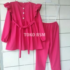 Setelan Anak Perempuan Casandra One set Baju Anak Lengan Panjang Bahan Knit Hornet Maxlime Terbaru