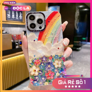 Ốp Lưng Họa Tiết Hoa Halogram Cầu Vồng Lấp Lánh Cho IPhone 11/12/13/14/15/16/17/18 PLus Pro Promax