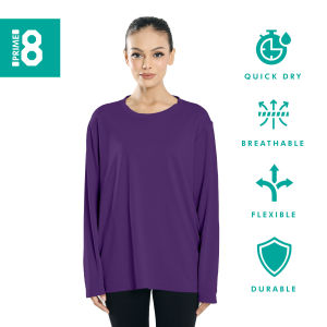 Prime8 x 888.co Aerofit Roundneck Longsleeve Microfiber Dryfit Tshirt Jersey Sport Baju T Shirt Men Women PURPLE