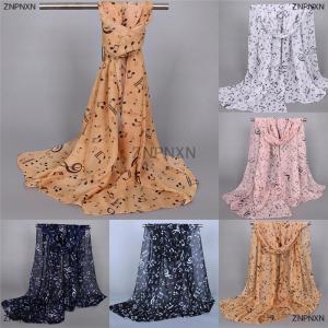 [COD] ZNPNXN Womens Fashion Scarves Musical Note Print Ladies Soft Chiffon Infinity Scarf New