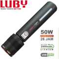 SENTER LED ZOOM LUBY L-AL8002 50WATT TAHAN HINGGA 26JAM - CAHAYA TERANG - WATERPROOF. 