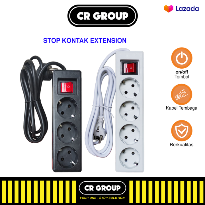 CRGROUP Stop Kontak / Power Extension - 3/4/5 Socket - Switch ON/OFF ...