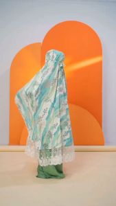 mukena rukuh alat sholat perlengkapan sholat wanita dewasa motif renda nirmala arrafi daily best seller terbaru terlaris terkini modern bahan poly rayon bali syahrini exclusive adem tidak panas gratis ongkir COD bayar di tempat