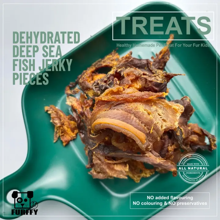 FURFFY Homemade 100% Natural Dehydrated Deep Sea Fish Jerky Pieces (Dog ...