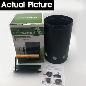 【Buy 1 get a gift+COD+Local spot】Outdoor Barbecue Chimney Starter BBQ Carbon Lighter Barbecue Tools Fire Bucket Point Charcoal Ignition Barrels Carbon Bucket Ignition Barbecue Tools Bamboo Chimney BBQ-Fire-Starter