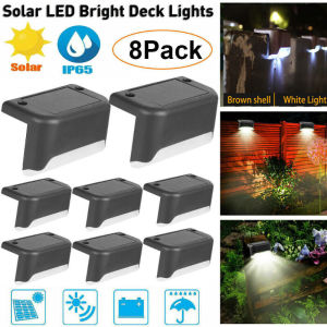 4/8 PCS LED Solar Outdoor Lamp Garden Decoration Waterproof Wall Lamp Smart Light-Control Monitor Sensor Light Stairway lights