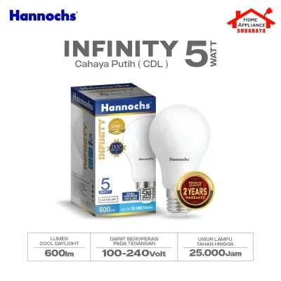 HANNOCHS Lampu Bohlam LED Bulb INFINITY 5W Cahaya Putih 6500K / Kuning 3000K