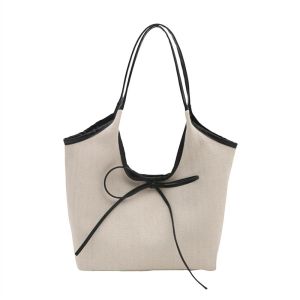 COOLSOO Solid Color Shoulder Bags Portable Large Capacity Canvas Bag Casual Tote Bags for Outdoor Travel
