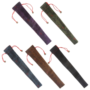 Chinese Calligraphy Decor Folding Hand Fan Bag Dustproof Holder Protector Pouch