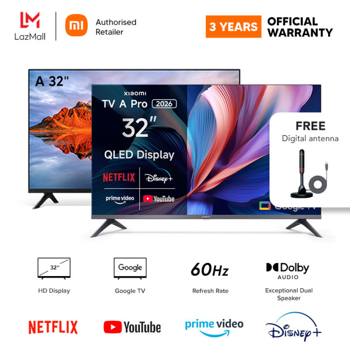 Official) Xiaomi TV A 32 Inch Google TV DVB-T2/C Voice Control 1.5