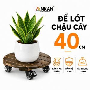 Đế Lót Chậu Cây Đen Có Bánh Xe 360° Chịu Tải 120kg ANKAN - Phụ Kiện Trang Trí Nội Ngoại Thất Tiện Lợi