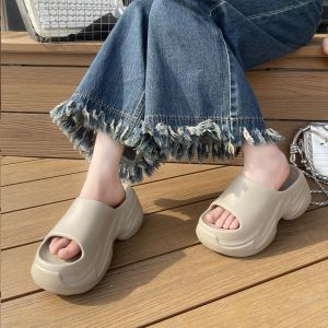 Free Shipping Thick-Soled Slippers For Women New Summer Outdoor Style Designed For Petite Figures With A 7.0Cm Heel Height Perfect For The Beach