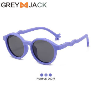 Grey Jack Kacamata Hitam Sunglasses Polaerized Anti Silau UV400 Anak Model Bulat TR90 Lentur Unik Stylish Korea Fashion Laki-laki dan Pria 119