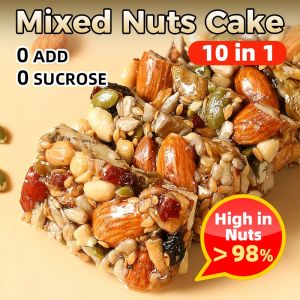 Sugar Free Handmade Eight Treasure Cake Crispy Mixed Nut Crunch Red Dates Peanuts Almond Snacks Pumpkin Kernel and Black Sesame Cake