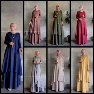 Promo Sale Gamis Muslim Alana Maxi Size S M L XL Bahan Ity Premium