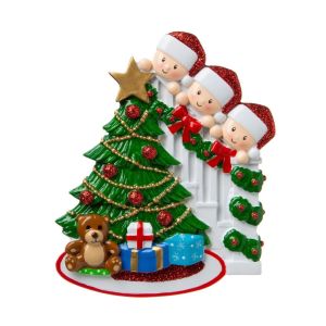 REGISTR Resin Family Christmas Ornament Decorative Colorful Family Name Blessings Pendants Creative Hanging DIY Name Pendants Christmas