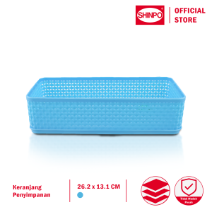 SHINPO Keranjang Penyimpanan 26.2 x 13.1 CM Bakul Segi Premium Multipurpose Basket Wadah Serbaguna SPO-SIP-353 Varian Warna