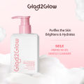 Glad2Glow Milk Amino Acid Gentle Cleanser Face Wash Hydrating Facial Cleanser Smooth Skin Oil Control(80ml)氨基酸洗面奶. 