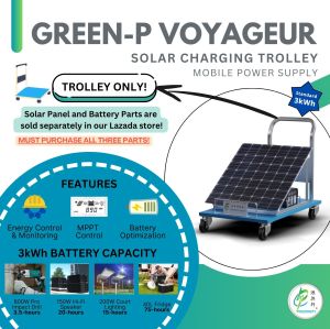 Green-P Voyageur (Trolley Only) Solar Charging Trolley Standard 3kWh Battery 2000W 220V Portable Mobile Power Station for Outdoor Event Camping Tourism