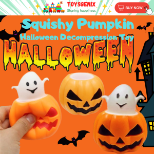 ToysgeniX Gift For Kids Pumpkin Stree Reliever Halloween Pumpkin Ghost Cute Squishy Toys Decompression Squeeze Toy