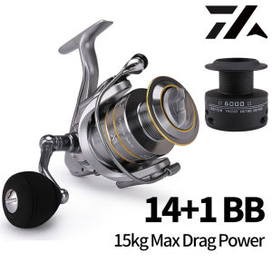 14+1BB 15kg Max Drag Power All Metal Double Spool Fishing Reel 5.5:1 Spinning Reel