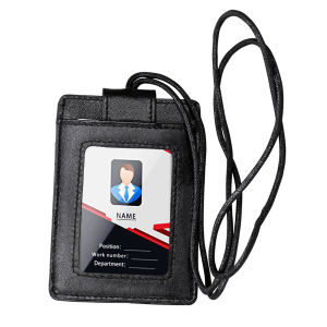 ของแท้หนังสายห้อยแฟชั่นป้ายบัตรประจําตัว RFID ป้องกันกระเป๋าใส่บัตรเครดิตโรงเรียนอุปกรณ์สํานักงาน