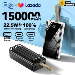 Luuga 150000mah PowerBank Digital Display Dual Input and Output Port Type C & Micro USB Original 22.5W Fast Charging Real Capacity - Garansi Resmi 1 Tahun