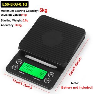 【24 hour shipping】5kg/0.1g Drip Coffee Scale With Timer Portable Electronic Digital Kitchen Scale High Precision LCD Electronic Scales