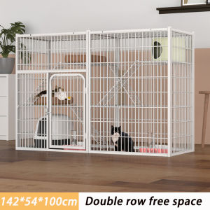 GREENPETS Cat Cage 4 Layer Large Platform Cage for Cat Dog Cat Condo Stackable Sturdy Villa Pet Cage Cat House