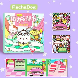 Sanrio Magnetic Quiet Book Cut-Free Children Educational DIY Kuromi Melody Hello Kitty Cinnamoroll