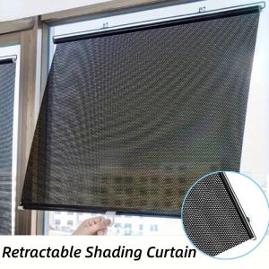 Automatic Sunshade Roller Shutter Retractable Blinds Blackout Curtains Anti-UV Car Home Curtains