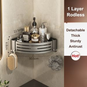 Punch-Free Bathroom Corner Shelf Corner Rack Bathroom Organizer Rack Toilet Cr Organizer Shower Rack