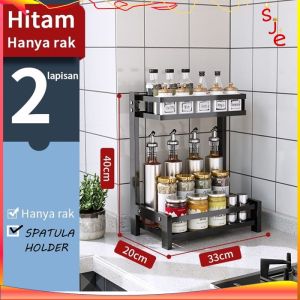 Rak Bumbu Dapur Stainless Steel Rak Penyimpanan Dapur Rak Bumbu Rak Dapur Stainless 3 Susun 2 Susun 3 Tingkat