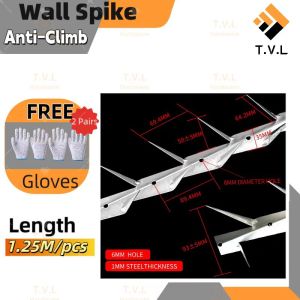 Anti-climb wall spike fence Galvanized large metal anti climb wall roof spikes Villa Yard fences cats animal security