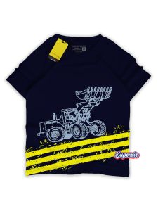 Atasan anak laki laki remaja tanggung usia 4-12 tahun motif kendaraan Baju anak cowok distro motif alat berat beko BEKO 3GARIS NAVY Abadigrosir
