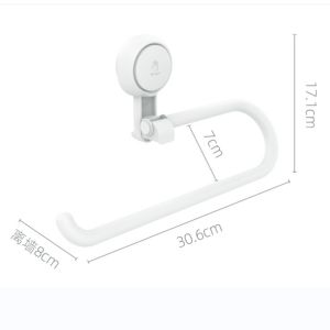 Kitchen Accessories Vacuum Suction Cup Paper Towel Rack Hanger Plastic Wrap Bag Storage Rag Rack Punch-free Roll Paper Holder