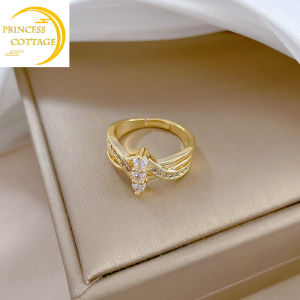 ring jewelry pawnable pure 18k saudi gold Diamond cross ring female light luxury fashion simple temperament jewellery couple ring