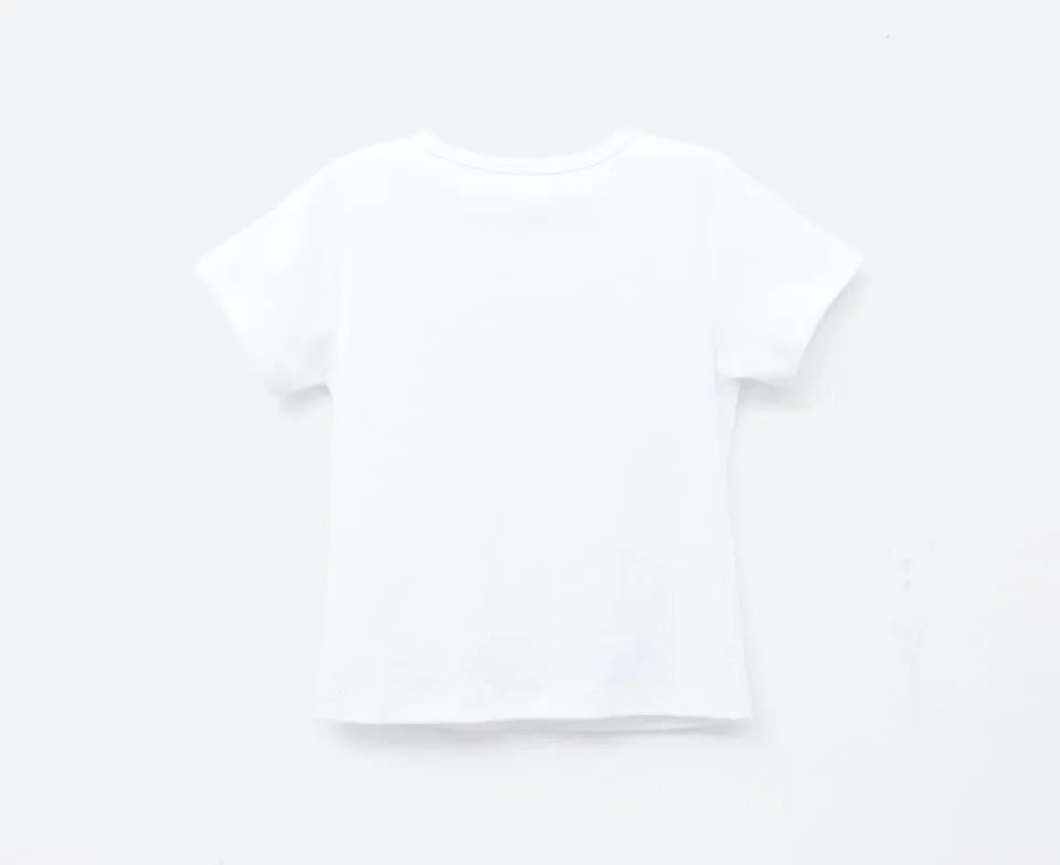 ◆RONRON◆ ROSE RIBBON POINT SLIM CROP T SHIRT WHITE DOUBLE RIBBON SLIM CROP T SHIRT WHITE PINK - RONRON 론론