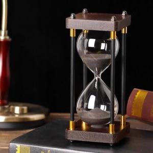 Solid Wood Vintage Classical Hourglasses Creative Drinks Cabinet Living Room Timer Unbreakable Classical Personal Home Decor