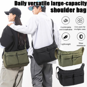 Multi-Layered Large-Capacity Shoulder Canvas Bag Capacity Light Luxury Shoulder Bag For Daily Commuting